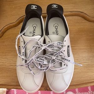 Chanel sneakers with logo laces